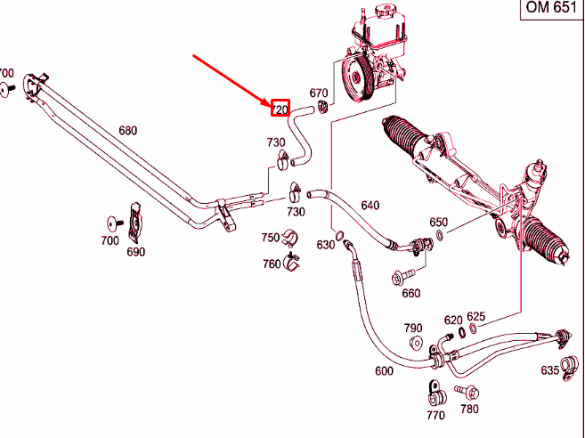 NEW MERCEDES-BENZ SPRINTER 906 POWER STEERING RETURN HOSE A9064664381 ORIGINAL