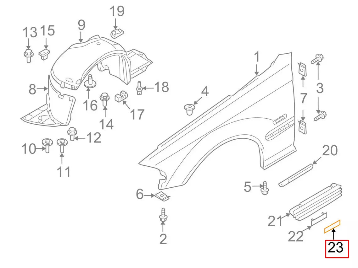 NEW BMW 3 E46 M3 WING FENDER EMBLEM BADGE 72127900605 ORIGINAL