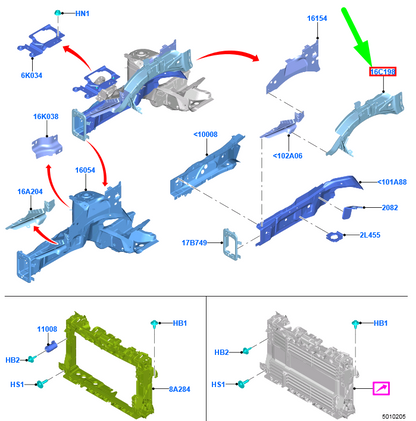 new ford fiesta mk7 front left fender mounting bracket 2104403 original