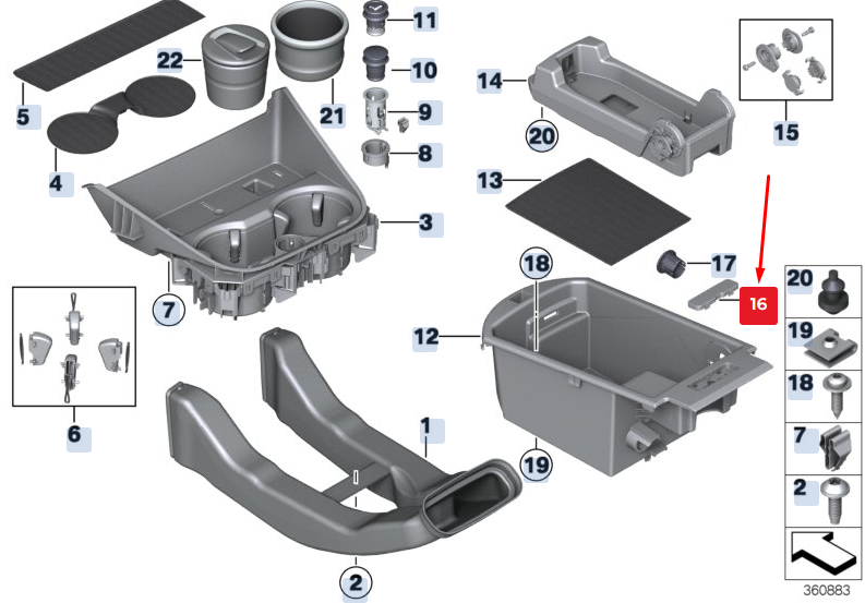 new bmw x3 f25 storage compartment blind plate 51169217475 9217475 original