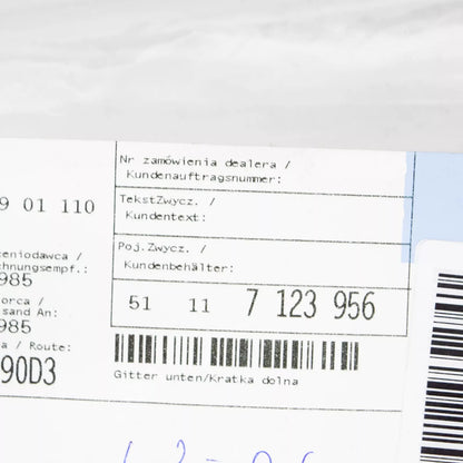 NEW BMW X5 E53 FRONT BUMPER LOWER GRILLE 51117123956 7123956 2005 ORIGINAL