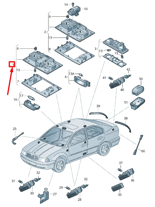 NEW VOLKSWAGEN PASSAT B8 3G FRONT INTERIOR READING LIGHTING 5TA947105IGI
