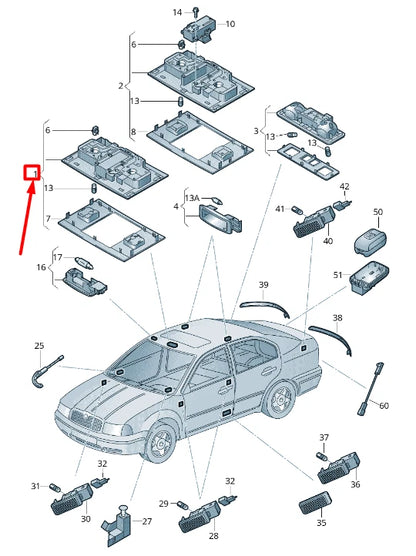 NEW VOLKSWAGEN PASSAT B8 3G FRONT INTERIOR READING LIGHTING 5TA947105IGI