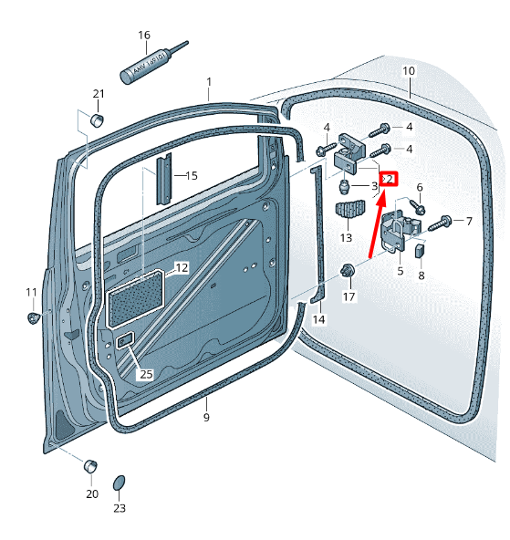 NEW VOLKSWAGEN CADDY 2K MK3 FRONT LEFT DOOR UPPER HINGE 6Q0831401C ORIGINAL