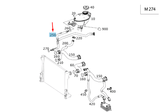 new mercedes-benz e w212 expansion reservoir bleed line a2125014025 original