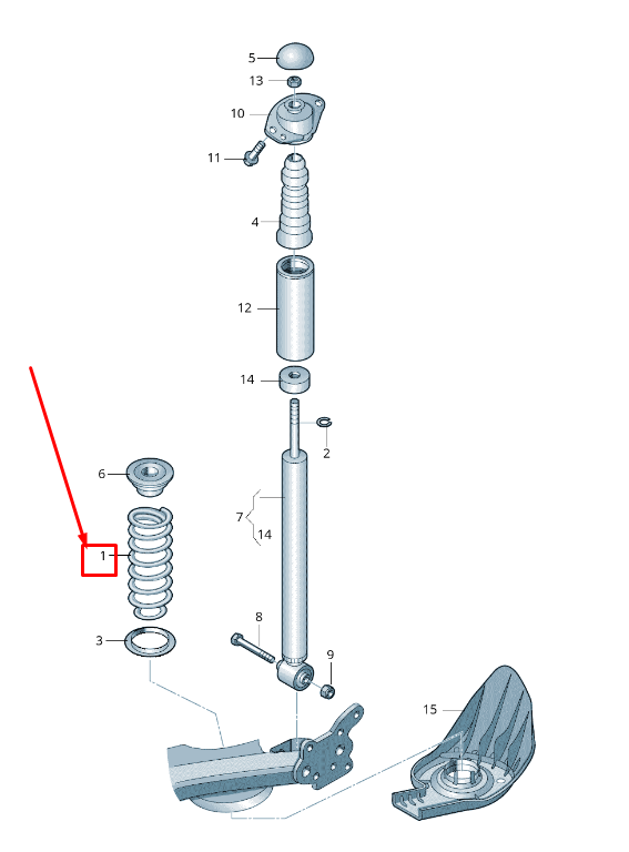 new vw ameo rear coil spring 6rg511115b original