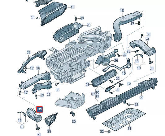 NEW AUDI A6 C8 AIR DISTRIBUTION HOUSING LHD 4K1819725
