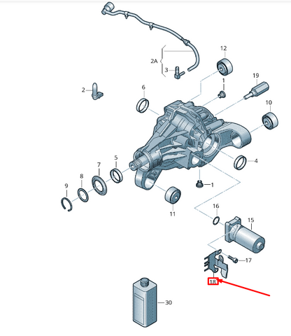 NEW VW TOUAREG 7P MK2 REAR GEAR HOUSING SERVOMOTOR BRACKET 0BN525733 ORIGINAL