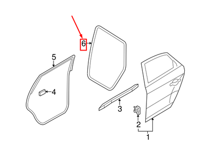 new audi q5 8r rear door sealing rubber 8r0833721g original