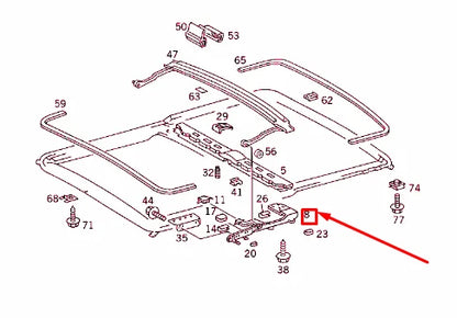NEW MB E W124 SLIDING ROOF TRANSPORT BRIDGE RIGHT ANGLE A1247800612