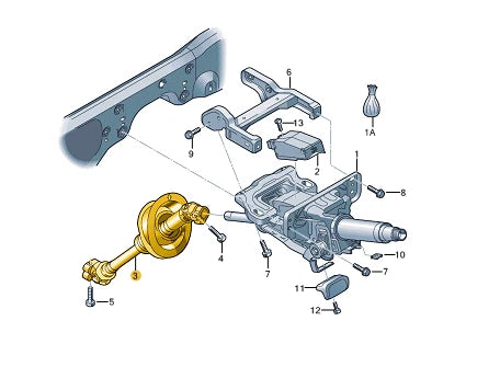 NEW AUDI Q5 8R INTERMEDIATE STEERING SHAFT RHD 8R2419753H ORIGINAL