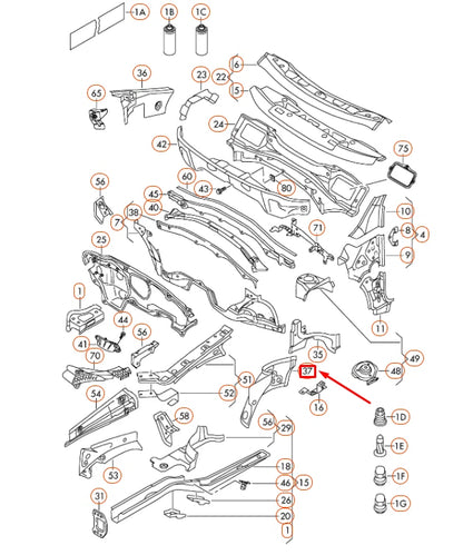 NEW VOLKSWAGEN EOS FRONT LEFT WHEEL HOUSING LINER TRIM 1K0805147A ORIGINAL