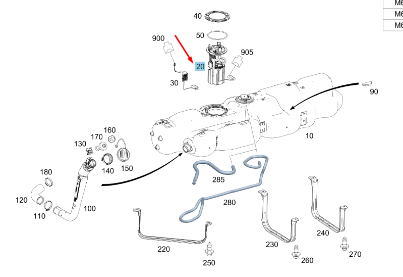 new mercedes-benz sprinter w907 fuel tank delivery module a9074702500 original