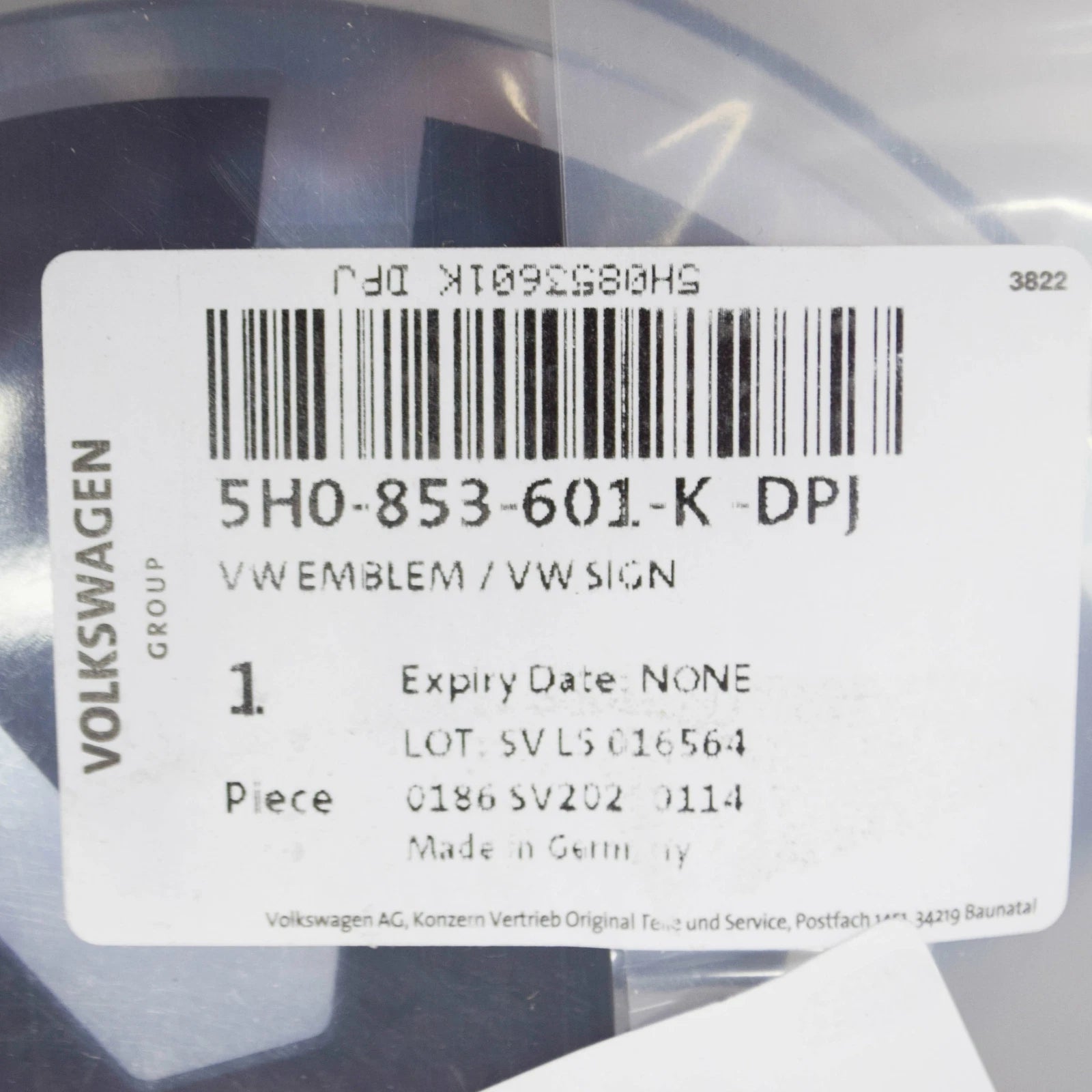 NEW VOLKSWAGEN ARTEON FRONT EMBLEM BADGE 5H0853601KDPJ ORIGINAL