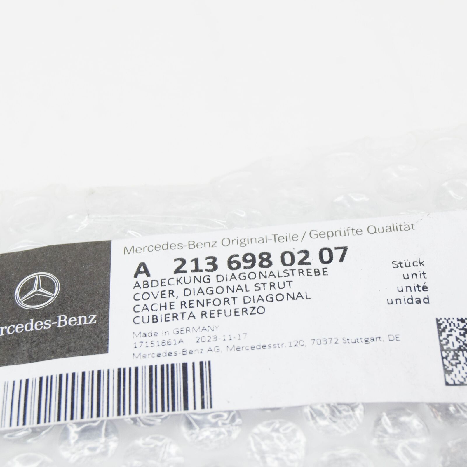 NEW MERCEDES-BENZ E W213 REAR RIGHT LOWER COVER A2136980207 ORIGINAL