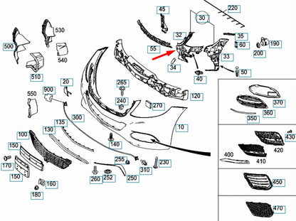 NEW MERCEDES-BENZ S-CLASS W222 FRONT LEFT BUMPER BRACKET A2228852165