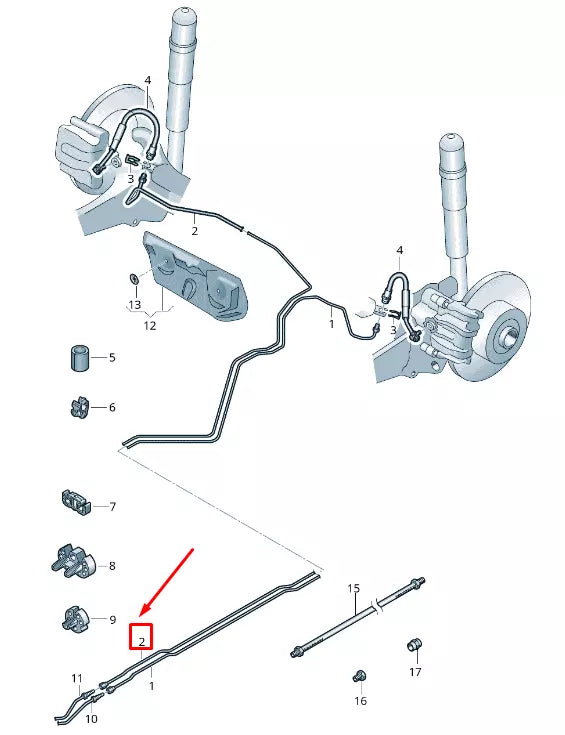 NEW VW GOLF VII VARIANT MK7 BRAKE LINE FROM CONNECTING PIECE 5Q0614742M