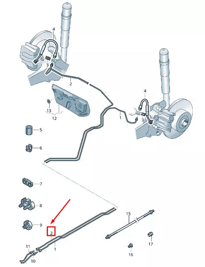 NEW VW GOLF VII VARIANT MK7 BRAKE LINE FROM CONNECTING PIECE 5Q0614742M