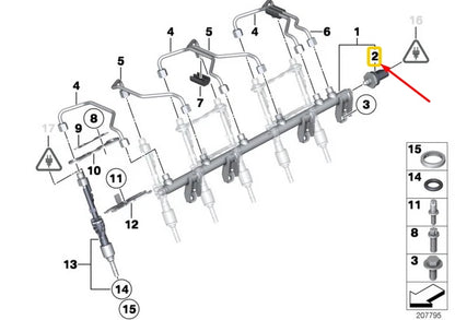 NEW BMW 1 E88 FUEL HIGH-PRESSURE SENSOR 7620946 13537620946 ORIGINAL