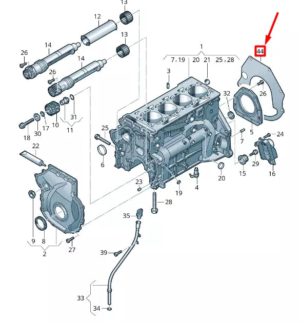 NEW VOLKSWAGEN T-ROC A11 CRANKCASE HOUSING SPACER PLATE 06K103551G