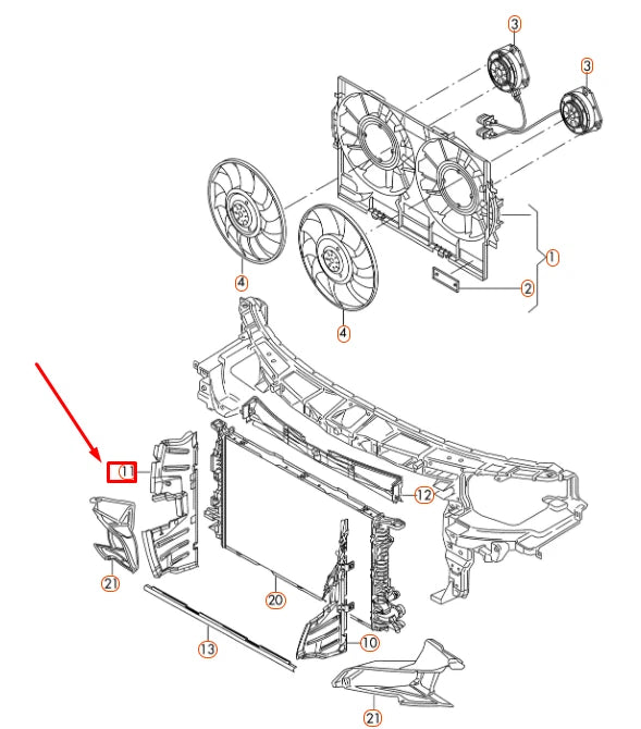 NEW AUDI A6 C7 RADIATOR SUPPORT BAFFLE RIGHT AIR GUIDE 4G0121284T