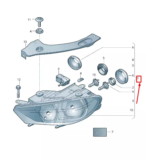 NEW VW SCIROCCO 13 FRONT LEFT HEADLIGHT RHD 1K8941005Q ORIGINAL