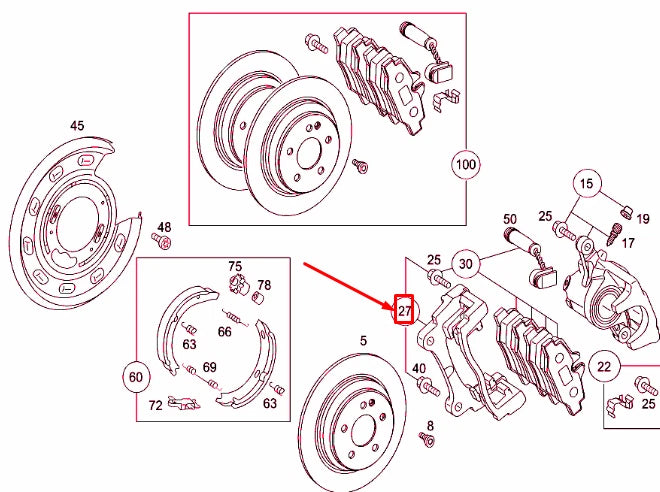 NEW MERCEDES-BENZ VITO W639 REAR LEFT WHEEL BRAKE CARRIER A0004212306 ORIGINAL