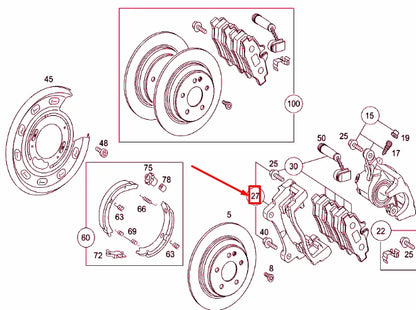 NEW MERCEDES-BENZ VITO W639 REAR LEFT WHEEL BRAKE CARRIER A0004212306 ORIGINAL