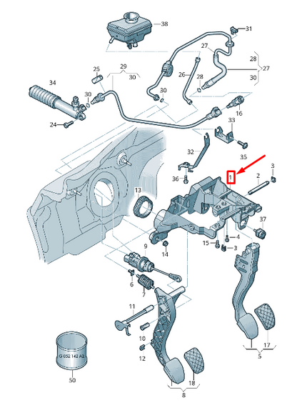 new audi a4 avant b8 pedal cluster bracket 8k1721117 original
