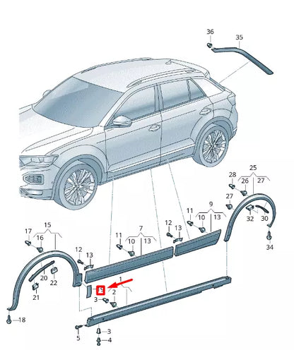 NEW VOLKSWAGEN T-ROC A11 FRONT RIGHT FENDER MOLDING TRIM 2GA854776R7H