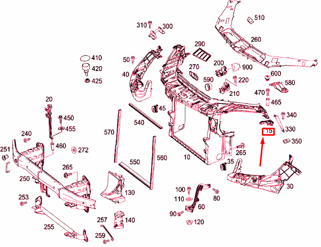 NEW MERCEDES-BENZ GLE W166 RIGHT HEADLIGHT MOUNTING FIXTURE A1668857700 ORIGINAL