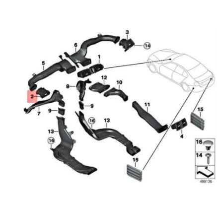 NEW BMW 3 F30 LEFT SIDE DASH AIR VENT 9218549 64229218549 ORIGINAL