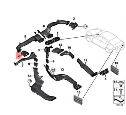 NEW BMW 3 F30 LEFT SIDE DASH AIR VENT 9218549 64229218549 ORIGINAL
