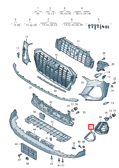 NEW AUDI Q3 F3 FRONT BUMPER LEFT TRIM 83A853053AT94 ORIGINAL
