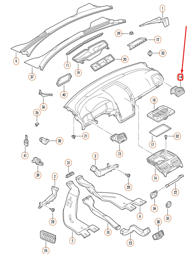 NEW VOLKSWAGEN GOLF 1K MK5 FRONT DASHBOARD RIGHT AIR VENT 1K0819704D1QB ORIGINAL