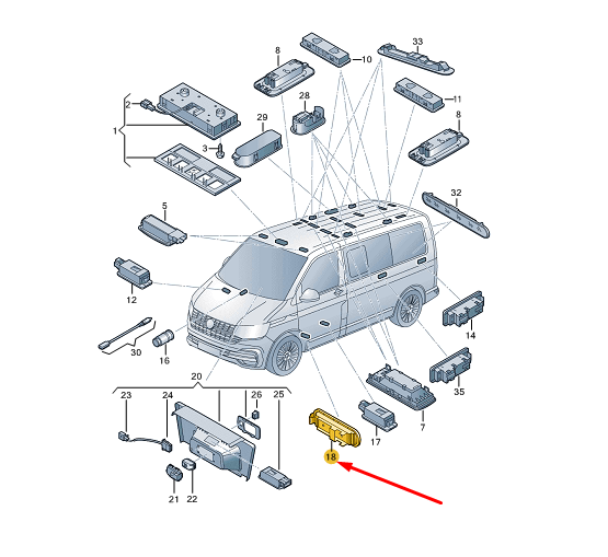 new vw transporter t6 entry lighting 'edition' lettering 7lc947415ah72a original