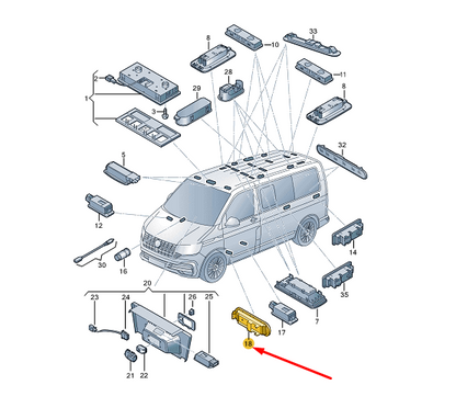 new vw transporter t6 entry lighting 'edition' lettering 7lc947415ah72a original