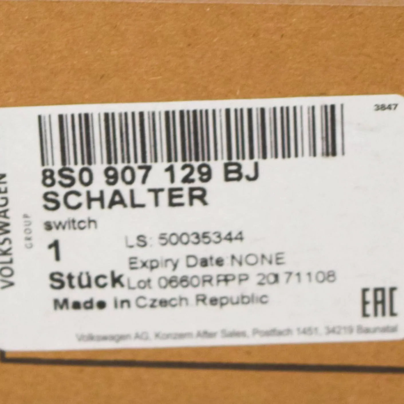 NEW AUDI TT MK3 8S TURN SWITCH INDICATOR MECHANISM W SLIP RING 8S0907129BJ