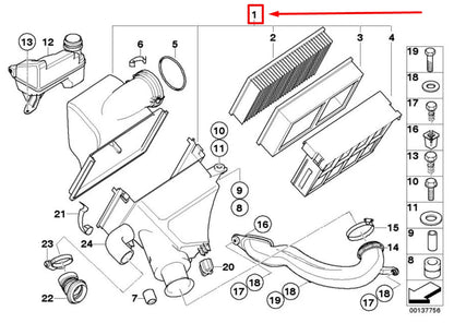 NEW BMW 5 E39 INTAKE MUFFLER 1716218 13711716218 ORIGINAL