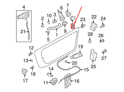 NEW AUDI TT ROADSTER 8J REAR RIGHT OUTER DOOR HANDLE COVER 3B4839879AGRU