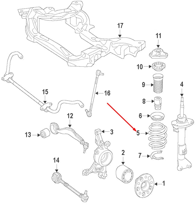 NEW MERCEDES-BENZ E W212 FRONT COIL SPRING A2123212304 ORIGINAL
