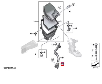 NEW BMW 5 G30 INTAKE MUFFLER FILTER CARTRIDGE UNION 13718591829 ORIGINAL