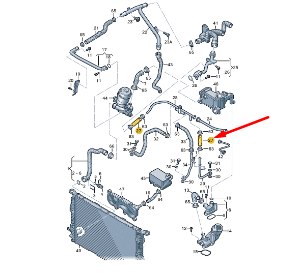new audi a6 c7 left coolant hose 059121055k original