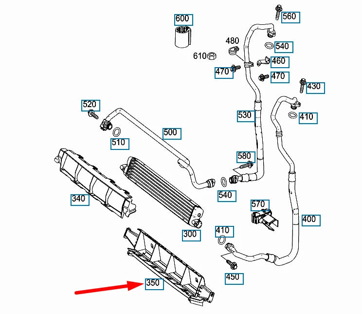 NEW MERCEDES-BENZ S-CLASS W222 RADIATOR AIR DUCT A2225053130 ORIGINAL