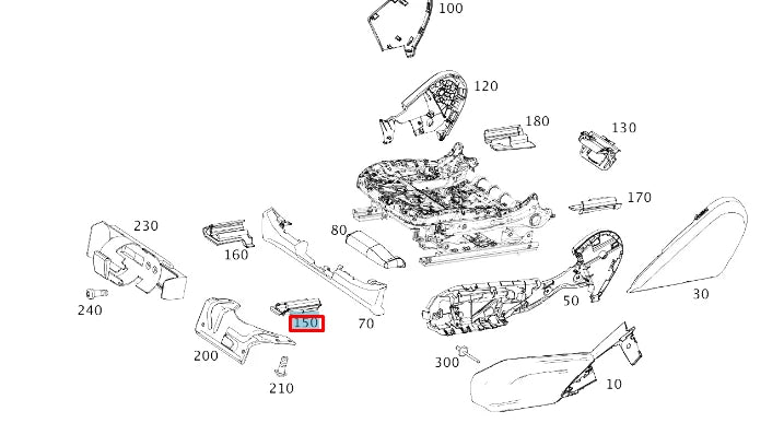 NEW MERCEDES-BENZ C W205 RIGHT OUTER SEAL RAIL GUIDE A20591902009051 ORIGINAL