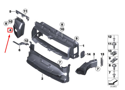 NEW BMW 2 CABRIO F23 RIGHT EXTERIOR AIR VENT GRILL 8061354 51748061354 ORIGINAL