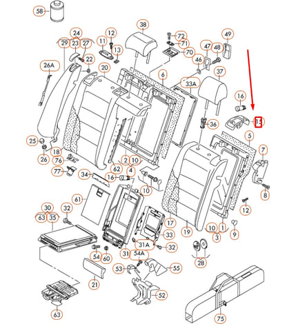 NEW VW PASSAT B6 REAR LEFT SEAT BACKREST LOCK TRIM 3C58858939B9