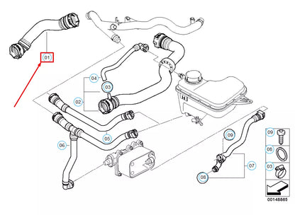 NEW BMW X3 E83 RADIATOR COOLANT HOSE 17123450645 3450645