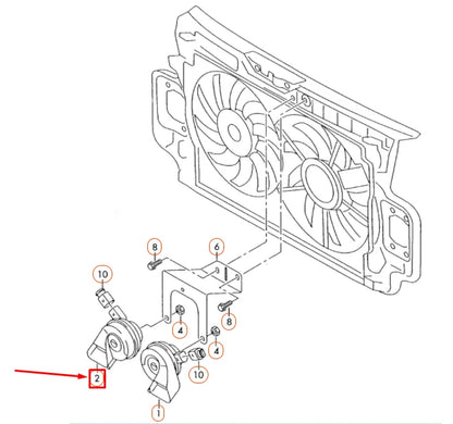 NEW AUDI A6 C6 HIGH TONE FANFARE 4F0951223A ORIGINAL
