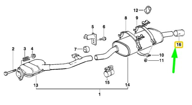 NEW BMW 3 E30 EXHAUST TAILPIPE TIP CHROME 82119401456 9401456 ORIGINAL